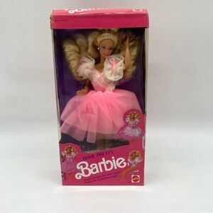 Barbie Home Pretty Doll - Pink and White Dress